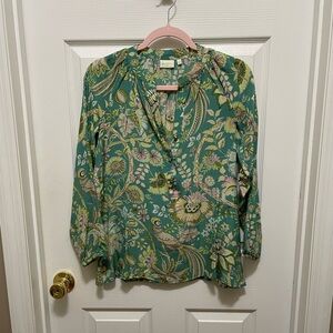 Spartina 449 Green Floral Blouse